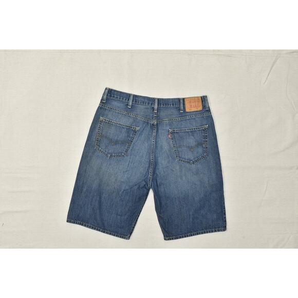 Men's Levi's 569 Loose Straight Denim Jean Shorts Regular Size 40 Blue Cotton - Picture 7 of 8